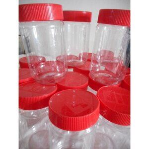 20 15.5 oz Clear Empty Storage Plastic Peanut Butter Jars with screw on covers